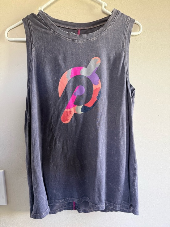 Peloton Tops - Peloton Gray Muscle Tank - Multicolor Logo size small. Cotton and tencel lyocell